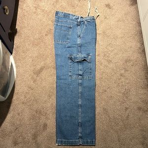 Vintage Abercrombie & Fitch cargo jeans pull string 32X30 large pet/smoke free